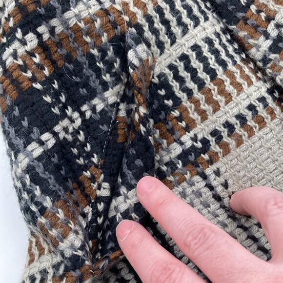 Classiques Entier Womens Gray Black Brown Bias Plaid 3/4 Sleeve Jacket Size S - Picture 6 of 13